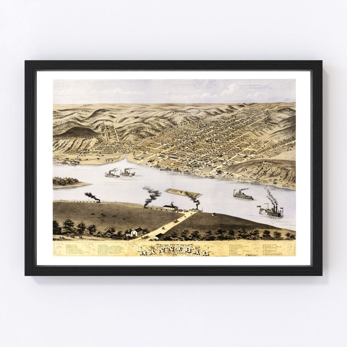 Hannibal Vintage Map 1869