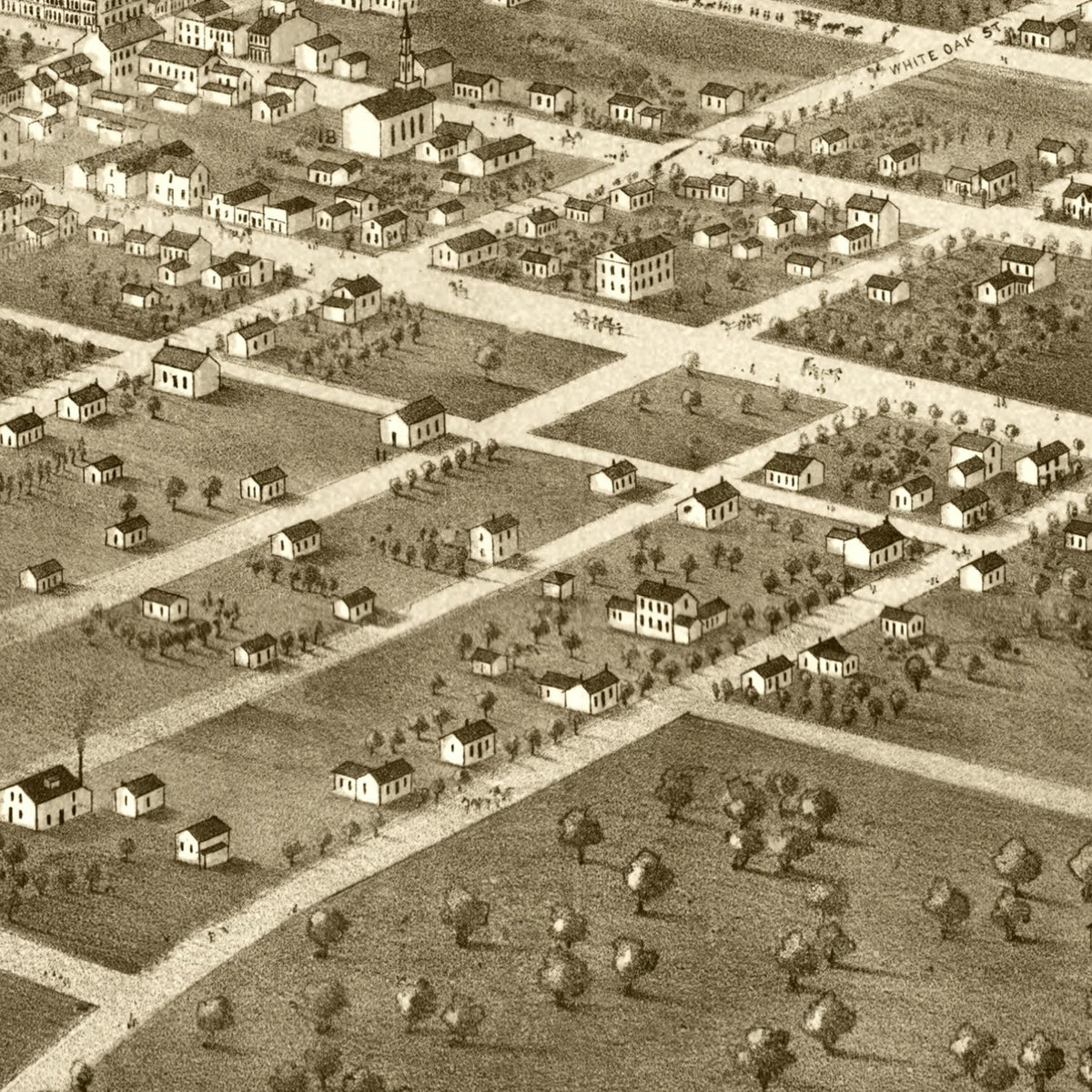 Restored historic details from the 1868 city map of Independence, Mississippi