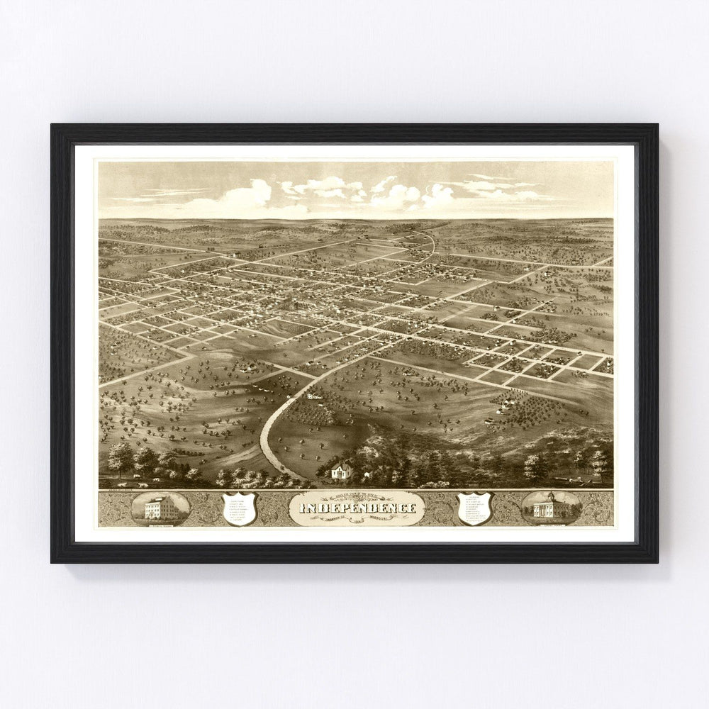 Independence Vintage Map 1868