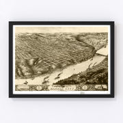 Kansas City Vintage Map 1869