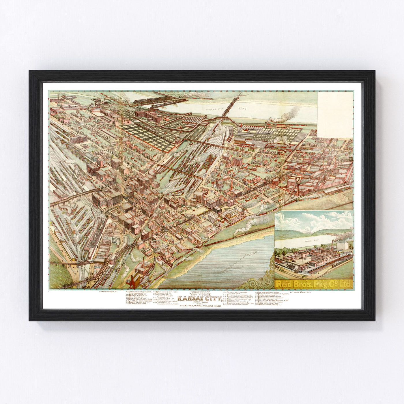 Kansas City Vintage Map 1895
