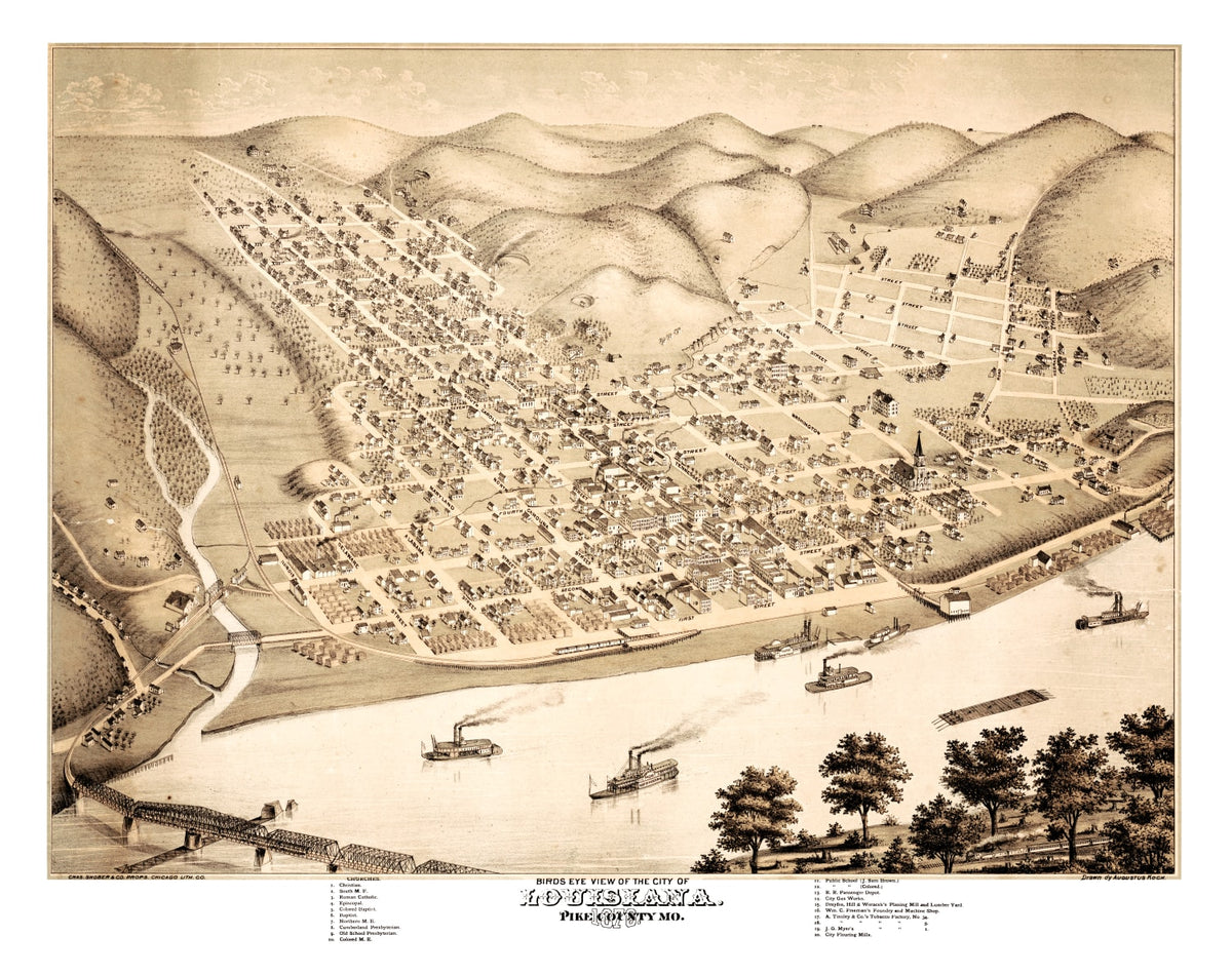 Preview of Vintage Map of Louisiana, Missouri 1876