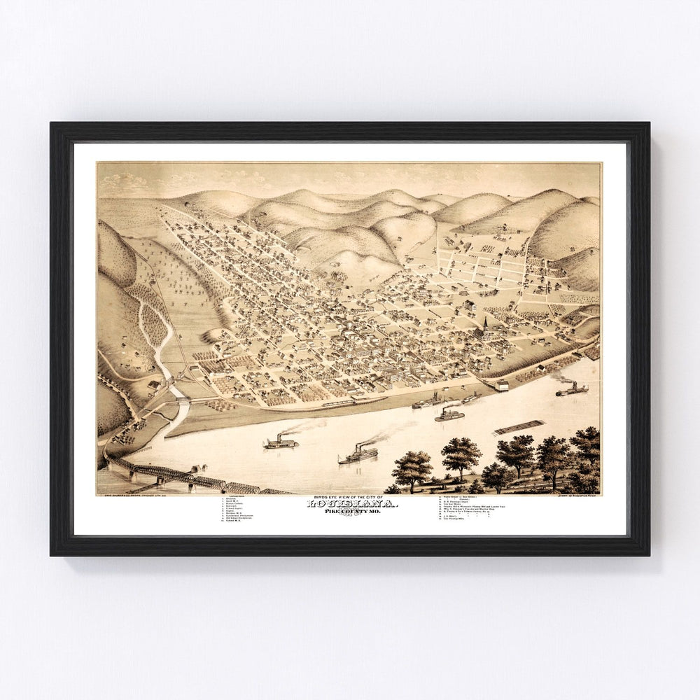 Louisiana Vintage Map 1876