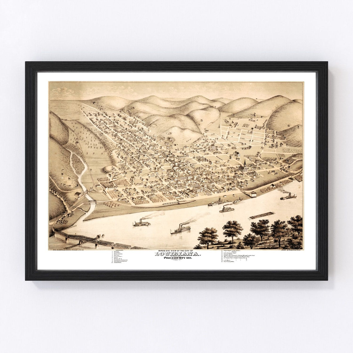Louisiana Vintage Map 1876