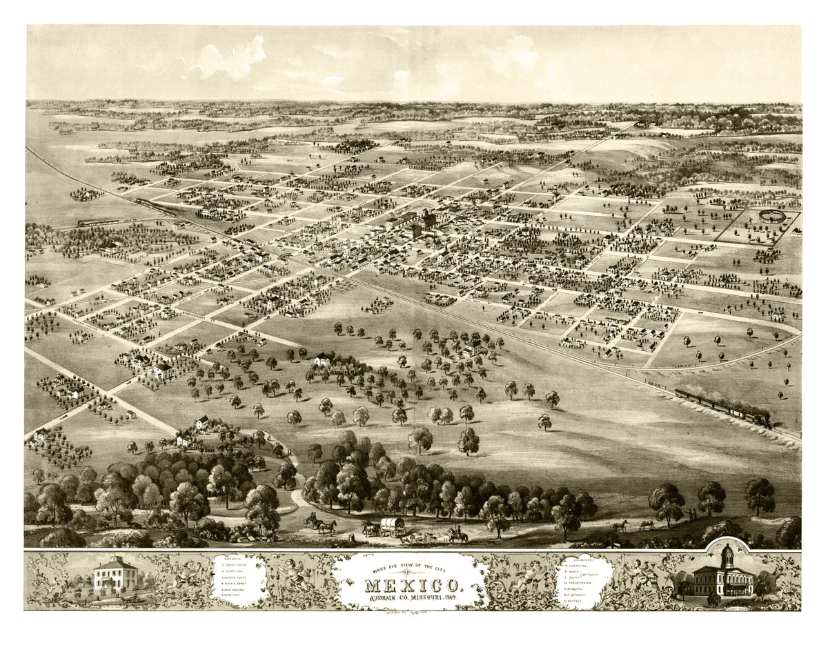 Preview of Vintage Map of Mexico, Missouri 1869