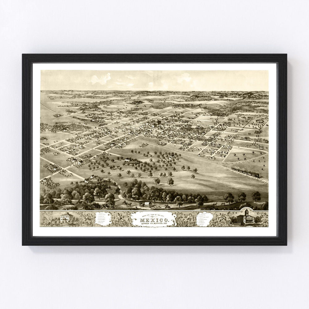 Mexico Vintage Map 1869