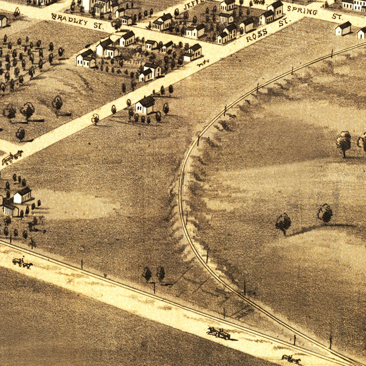 Restored historic details from the 1869 city map of Palmyra, Missouri