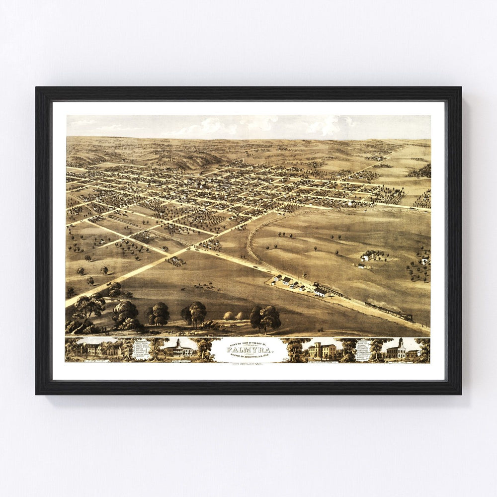 Palmyra Vintage Map 1869