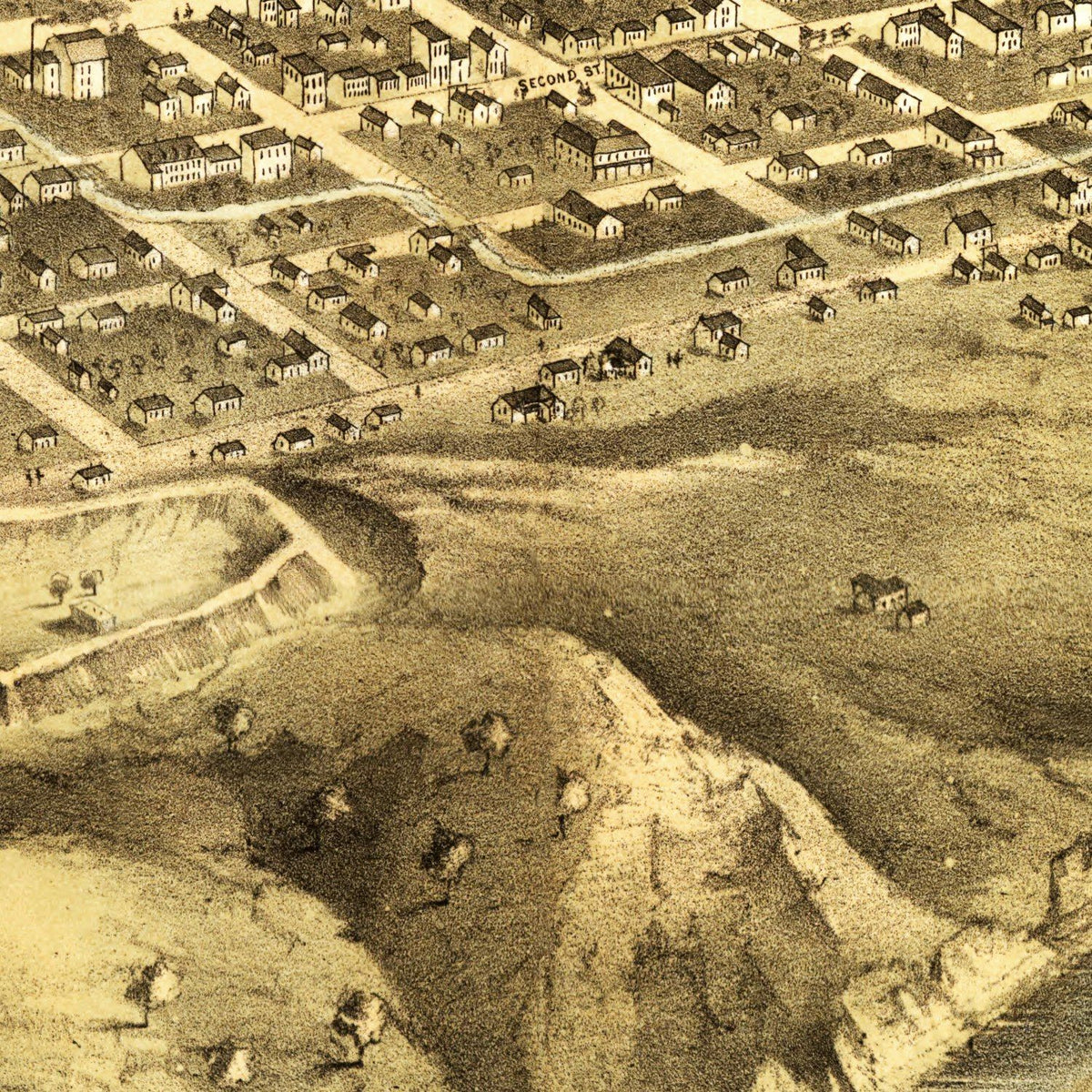 Restored historic details from the 1868 city map of Saint Joseph, Missouri
