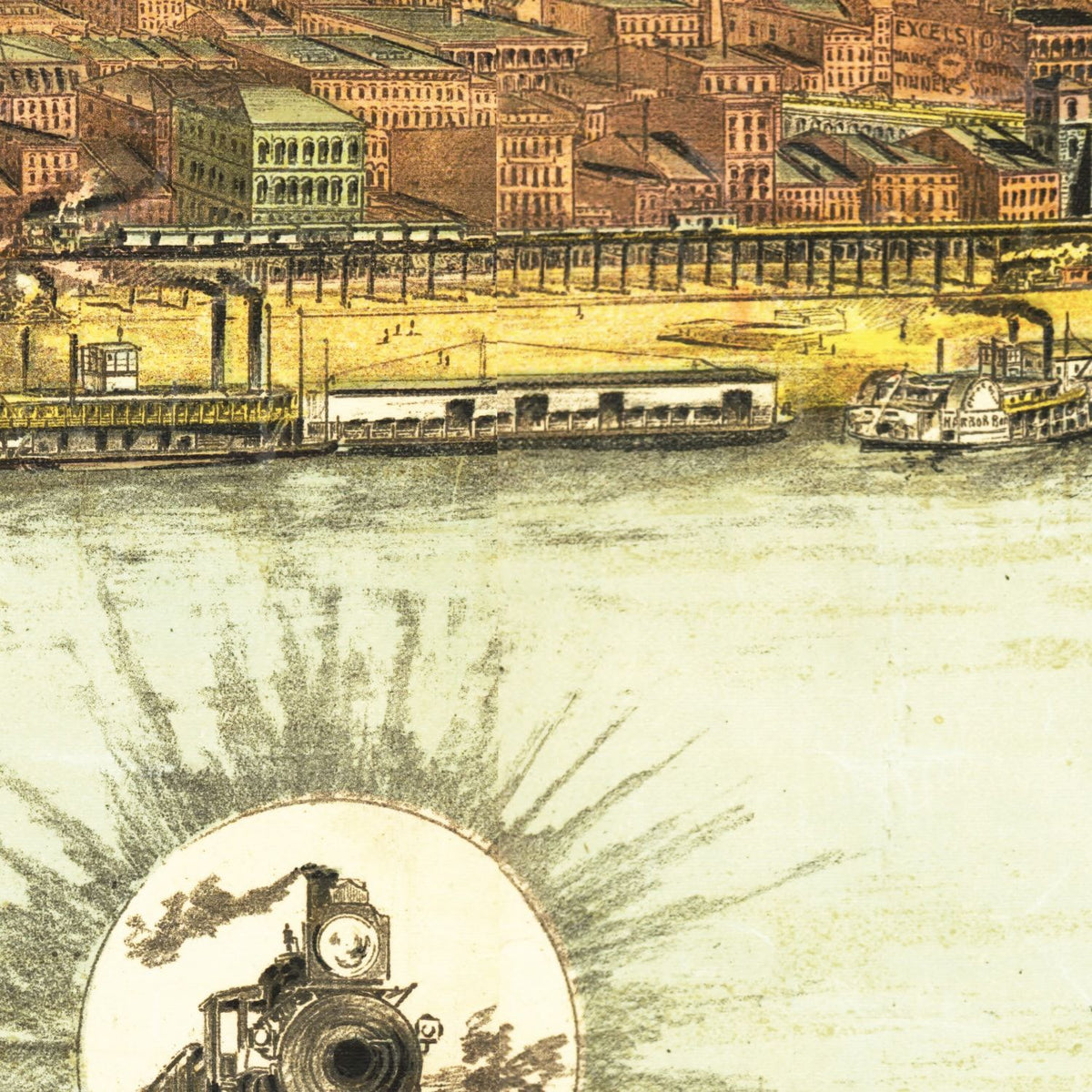 Restored historic details from the 1893 city map of St. Louis, Missouri