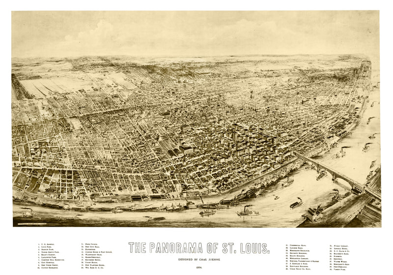 Size comparison using Vintage Map of St. Louis, Missouri 1894