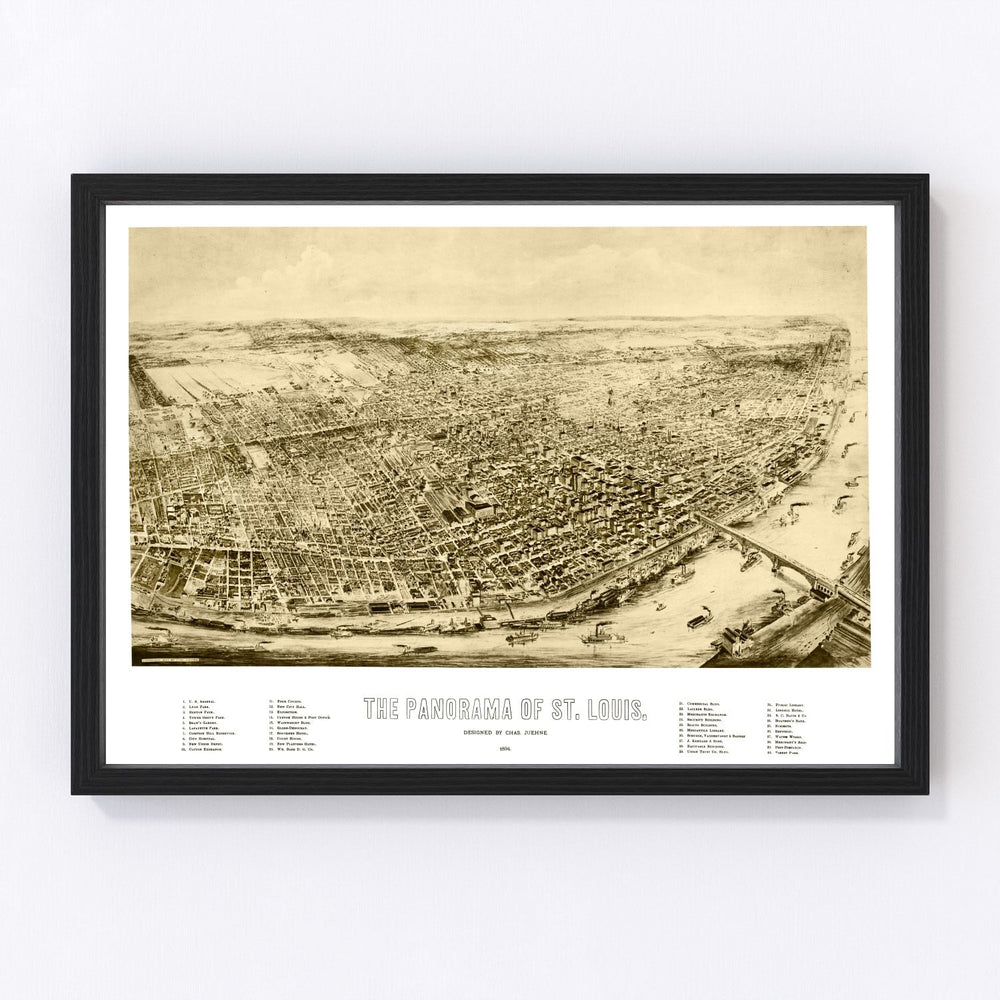 St. Louis Vintage Map 1894