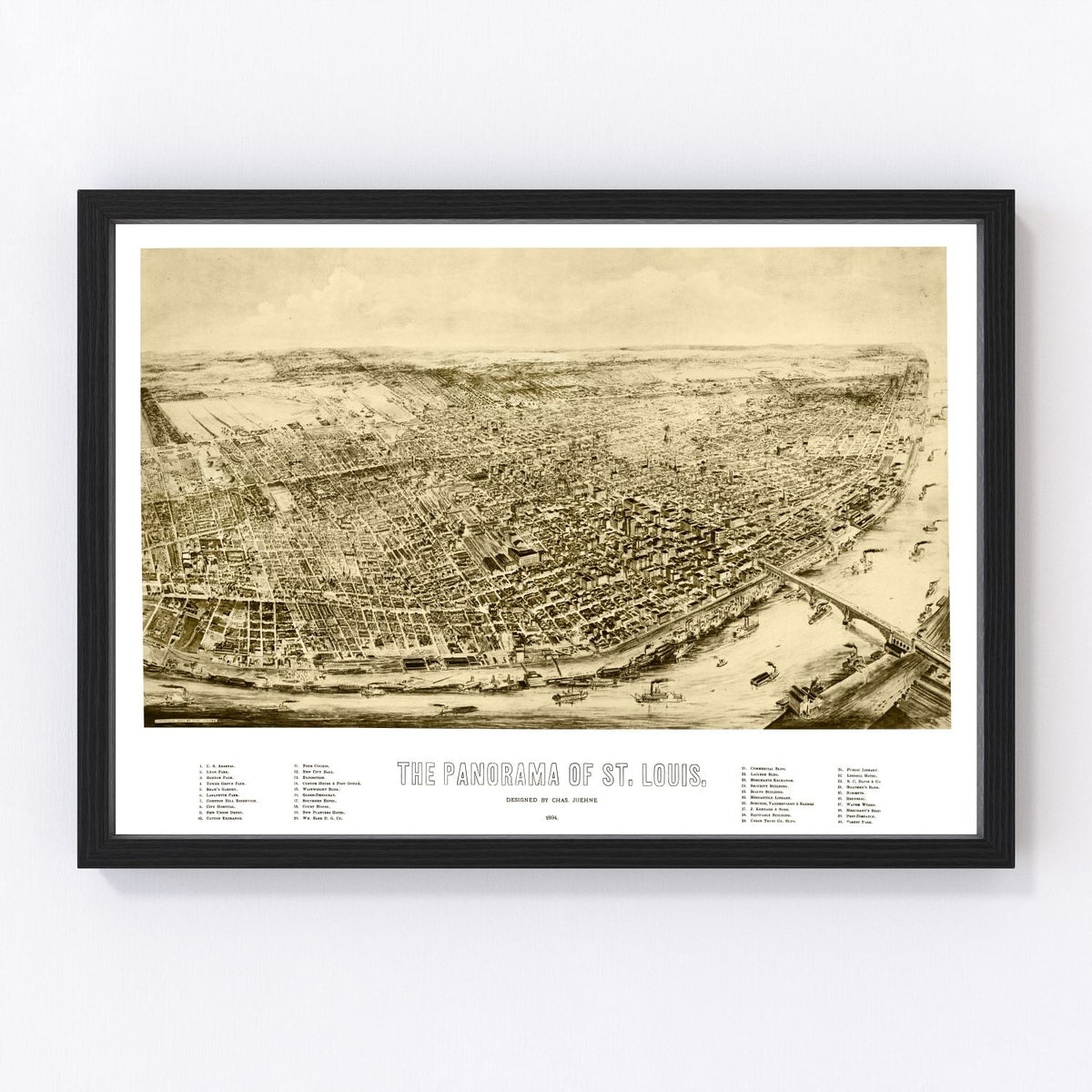 St. Louis Vintage Map 1894