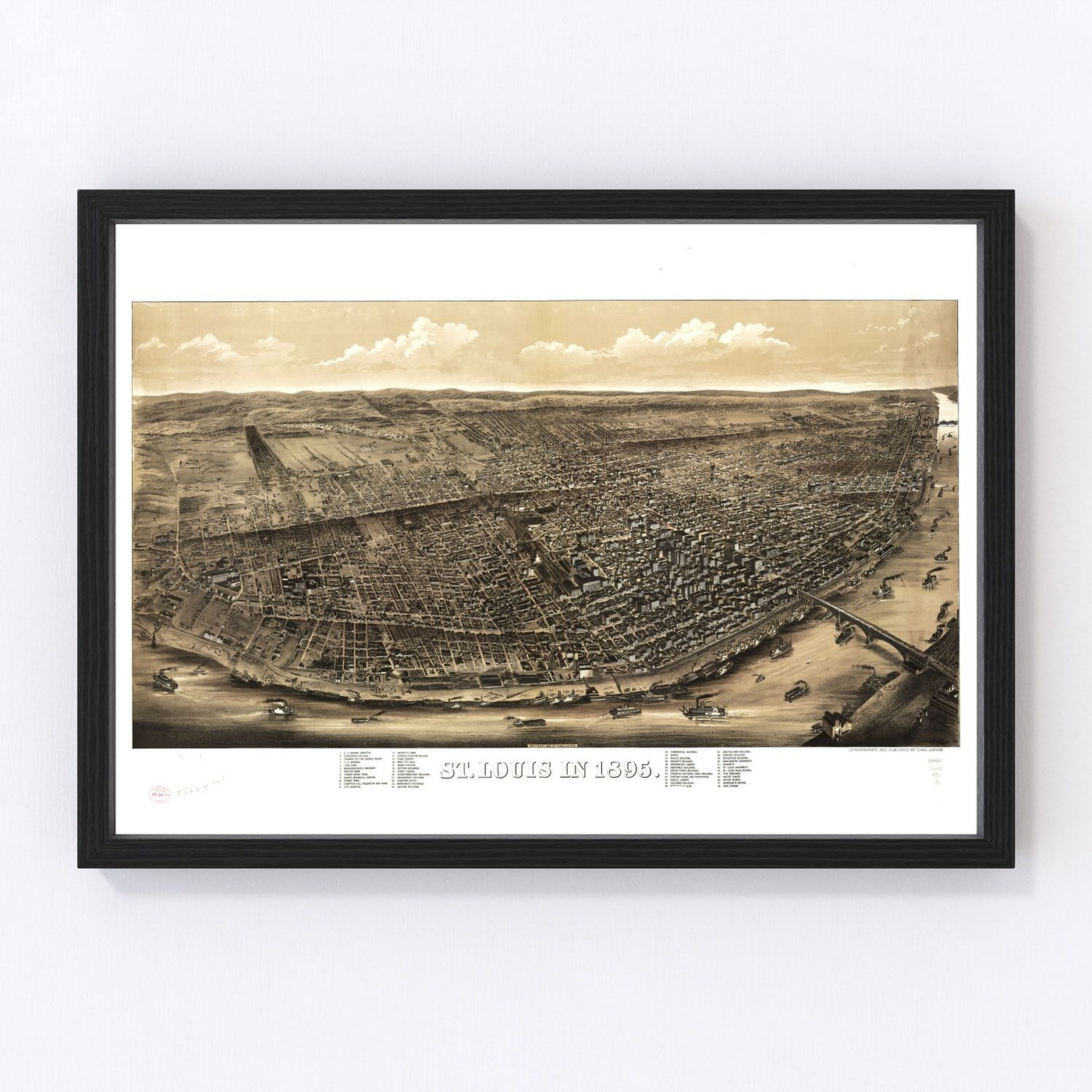 St. Louis Vintage Map 1895