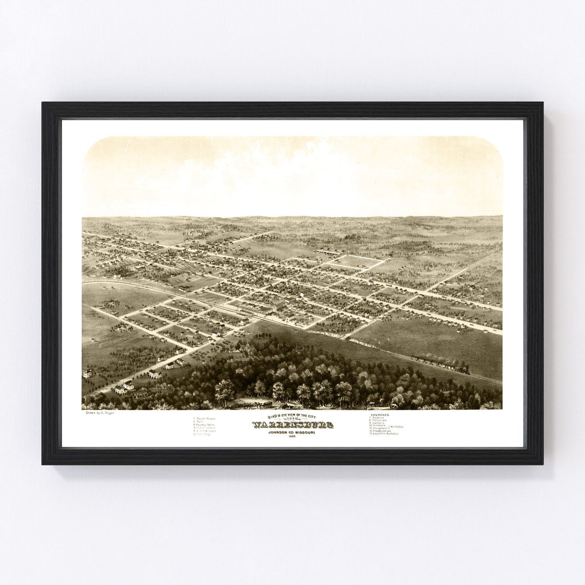 Warrensburg Vintage Map 1869