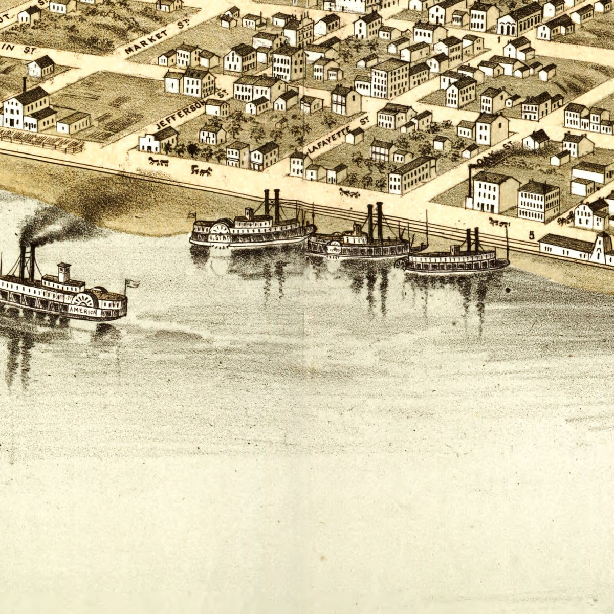 Restored historic details from the 1869 city map of Washington, Missouri