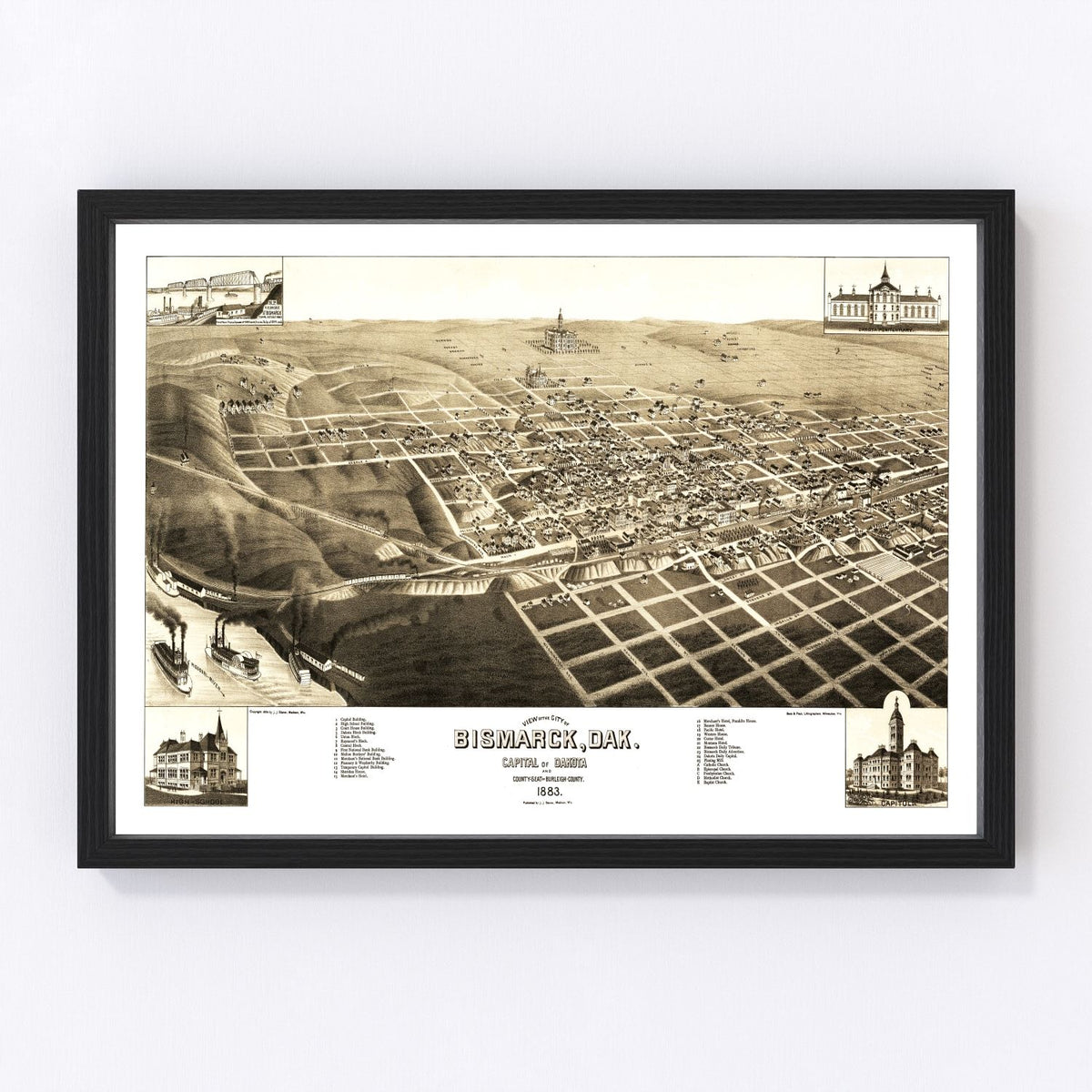 Bismarck Vintage Map 1883