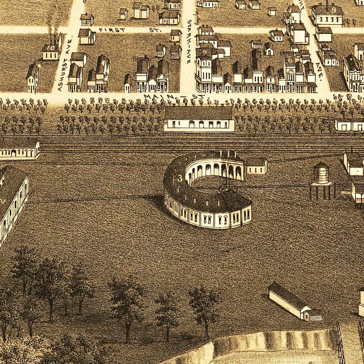 Restored historic details from the 1883 city map of Mandan, North Dakota