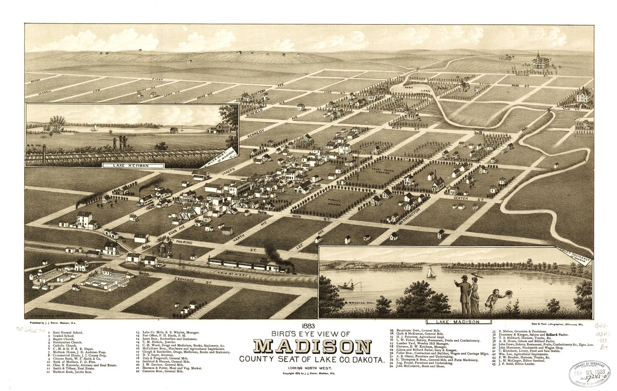 Preview of Vintage Map of Madison, South Dakota 1883