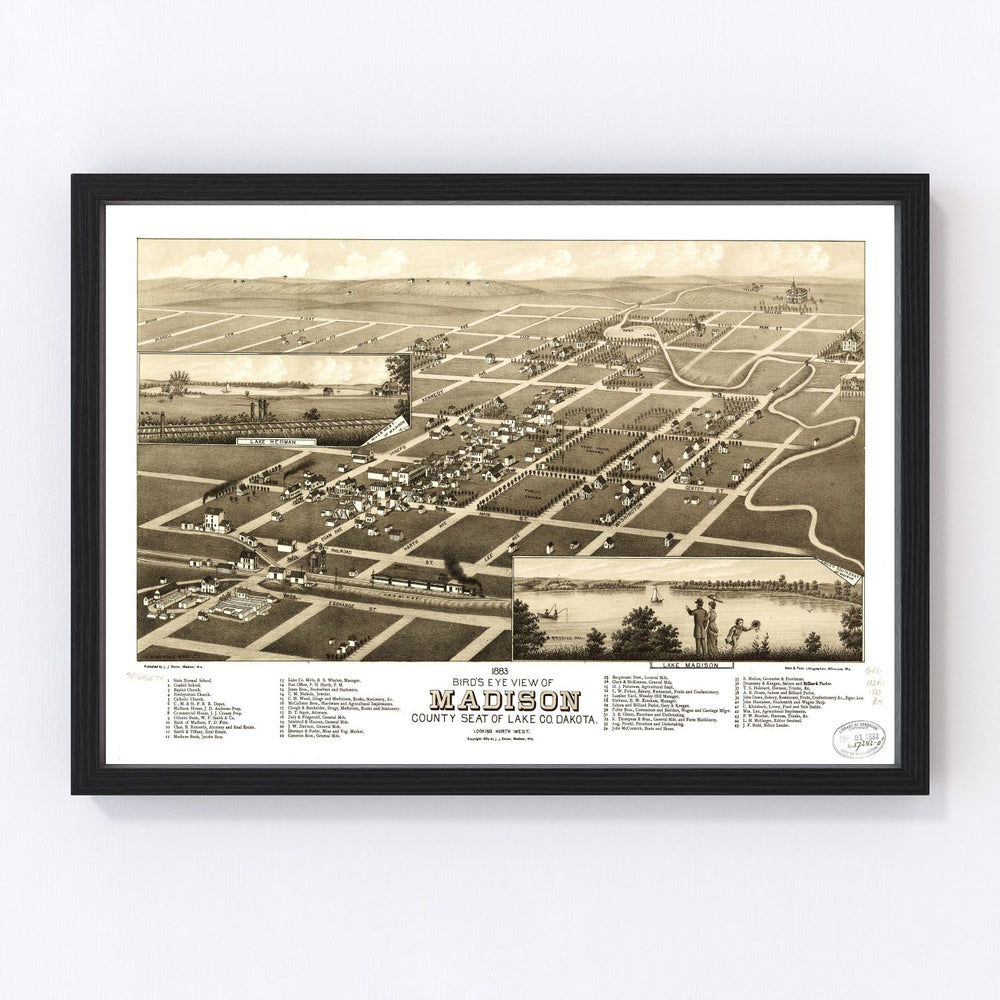 Madison Vintage Map 1883