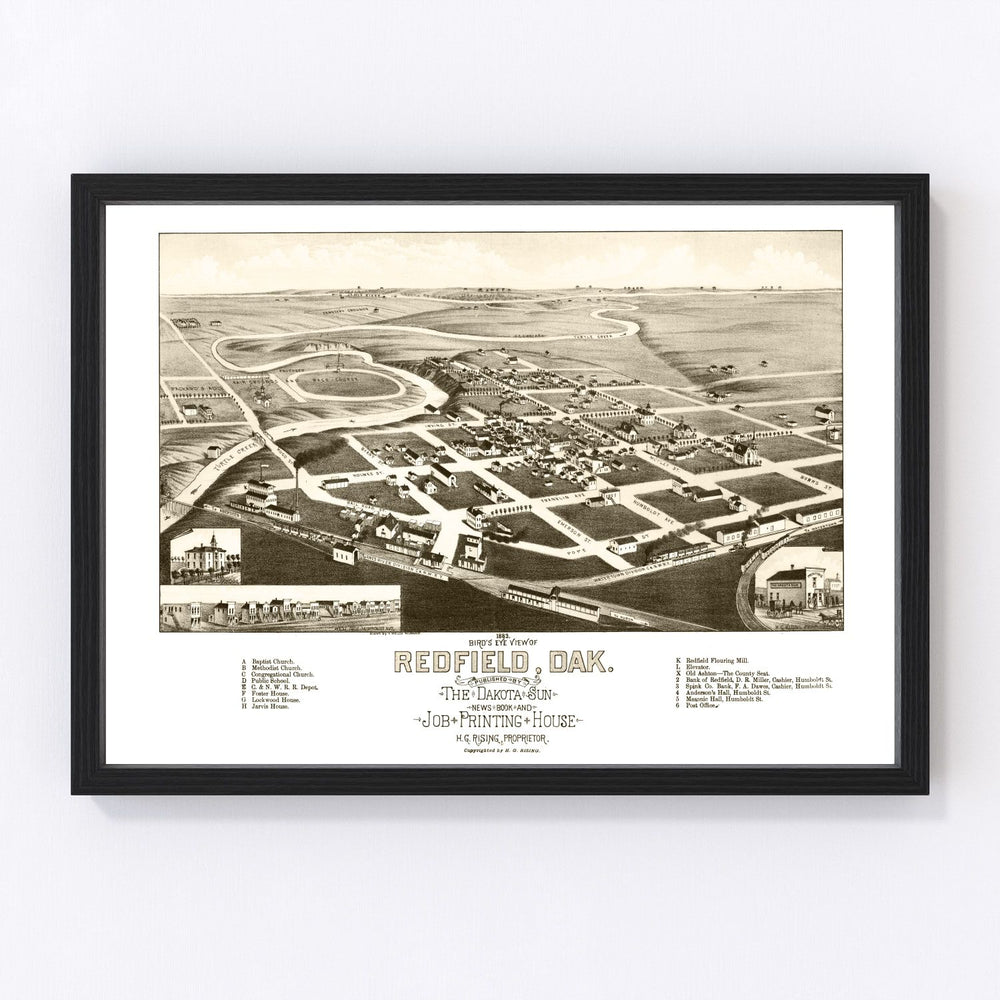Redfield Vintage Map 1883