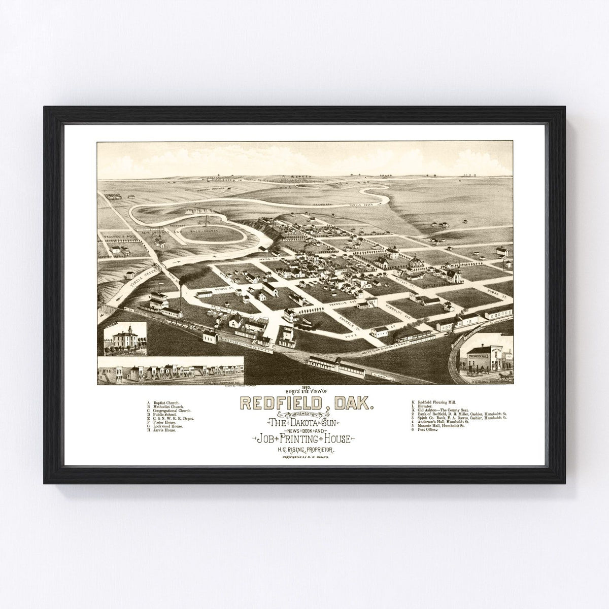 Redfield Vintage Map 1883