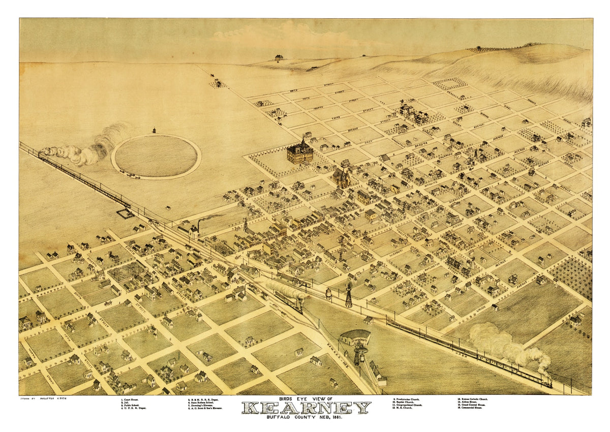 Preview of Vintage Map of Kearney, Nebraska 1881
