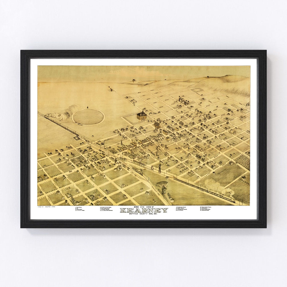 Kearney Vintage Map 1881