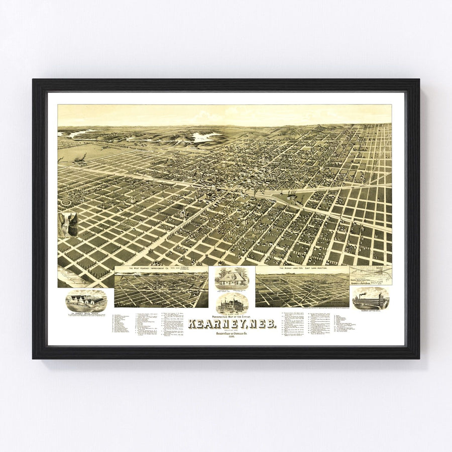 Kearney Vintage Map 1889