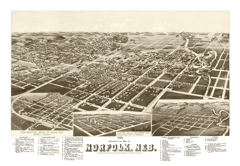 Size comparison using Vintage Map of Norfolk, Nebraska 1889