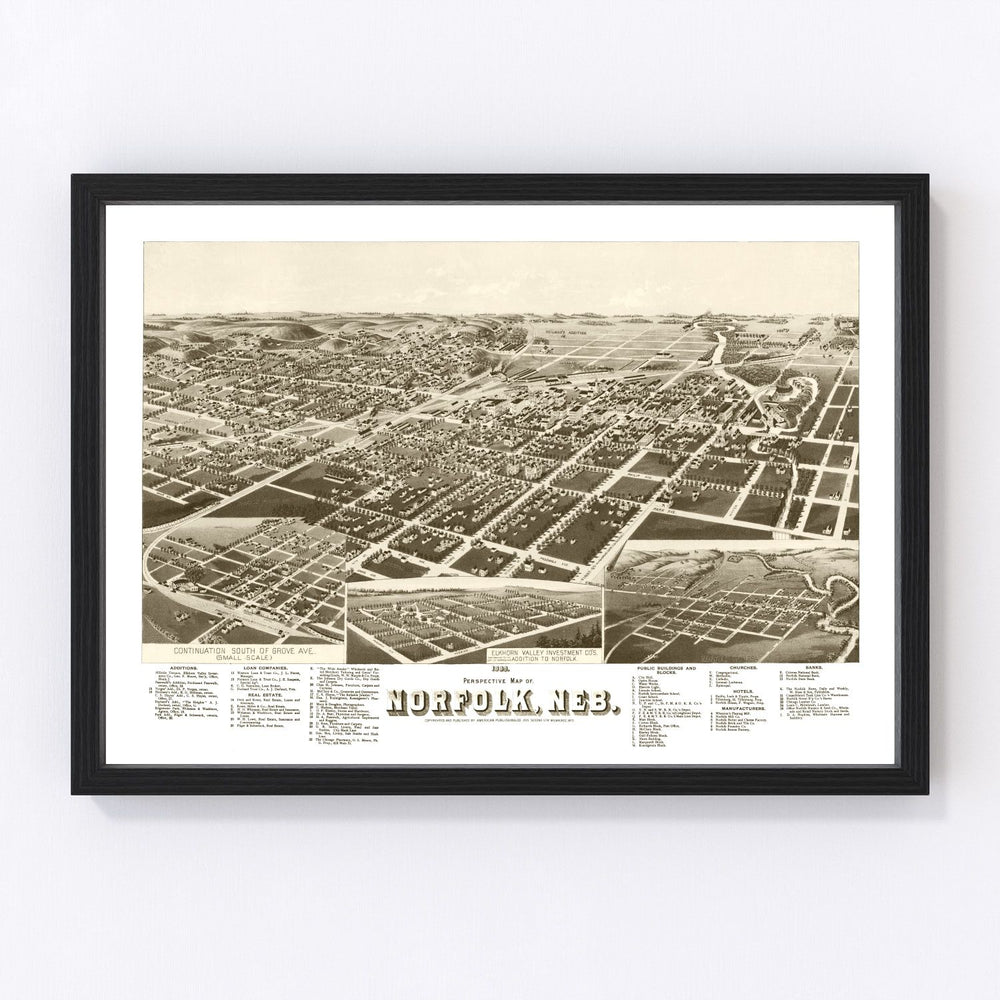 Norfolk Vintage Map 1889