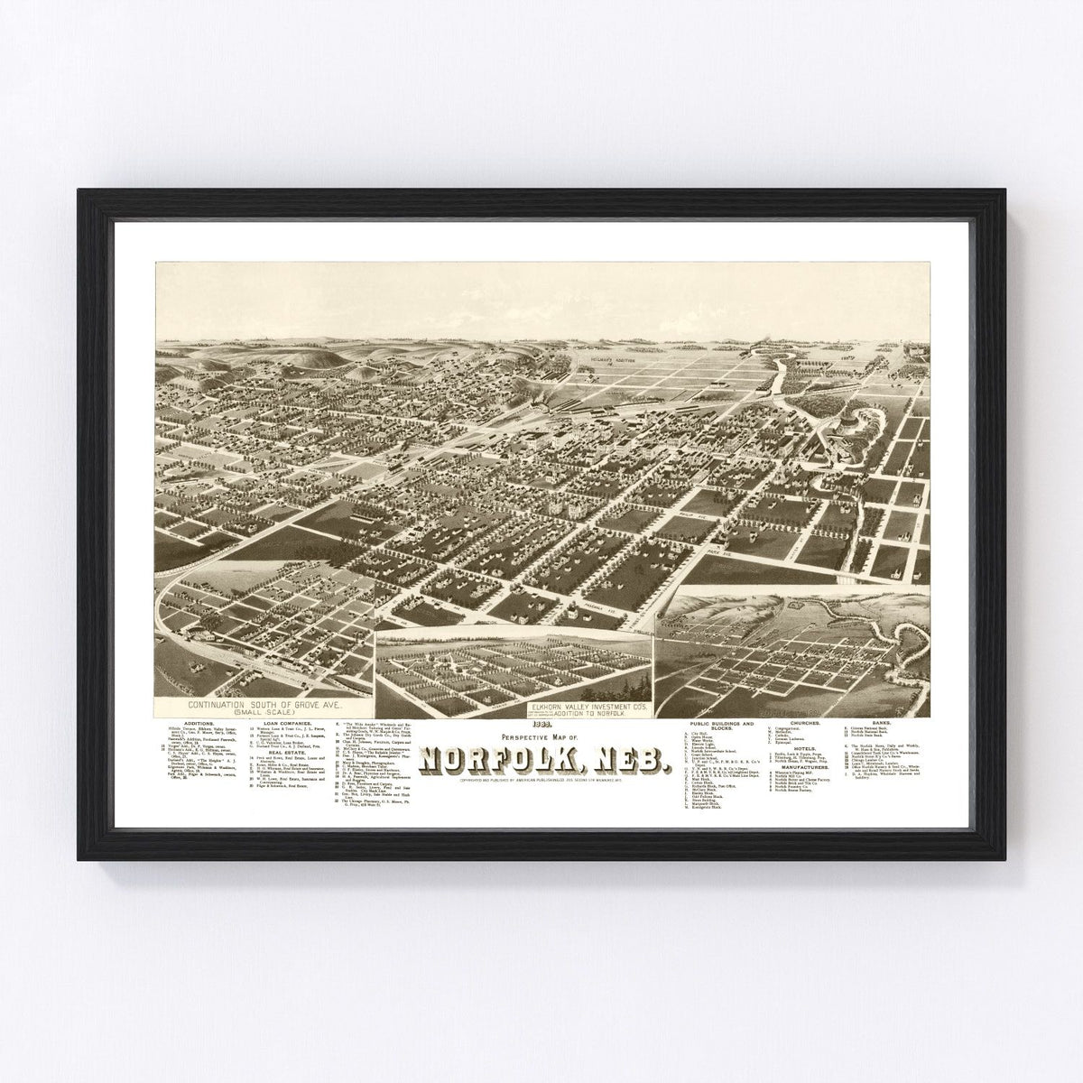 Norfolk Vintage Map 1889