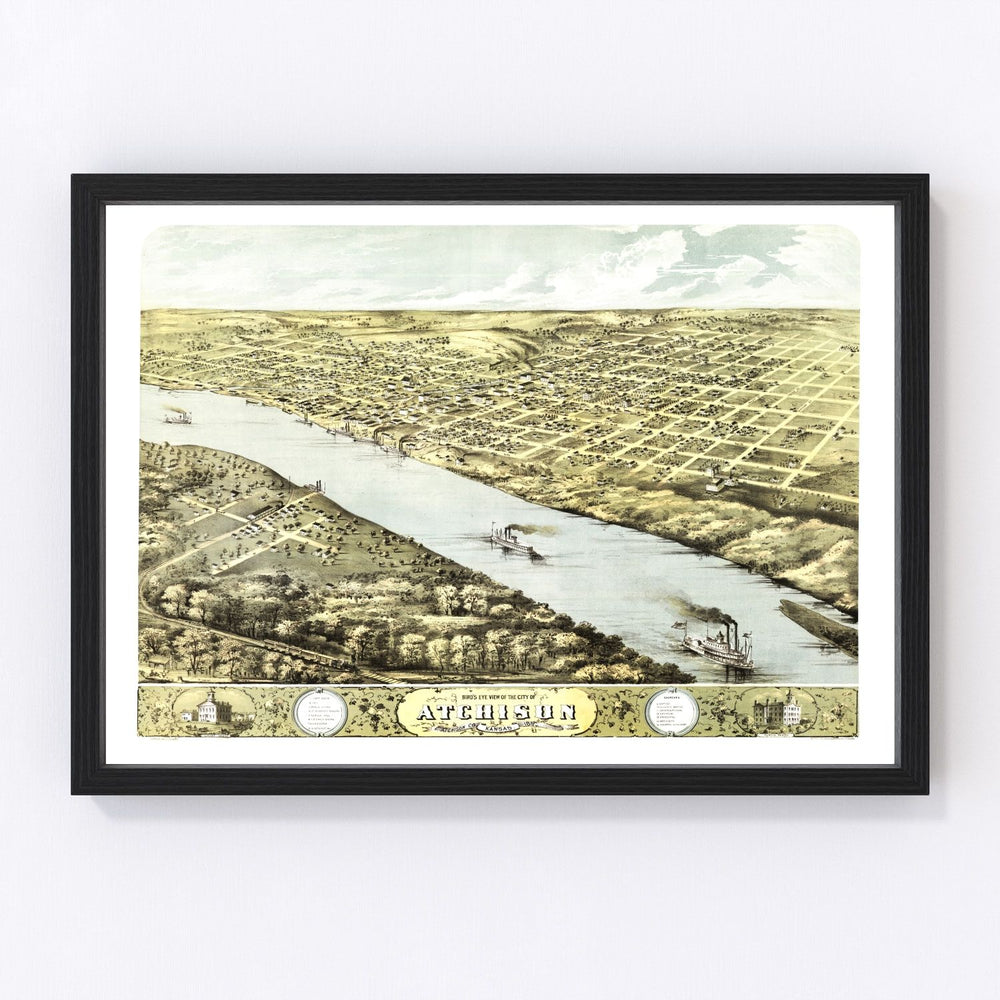 Atchison Vintage Map 1869