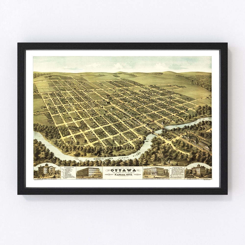 Ottawa Vintage Map 1872