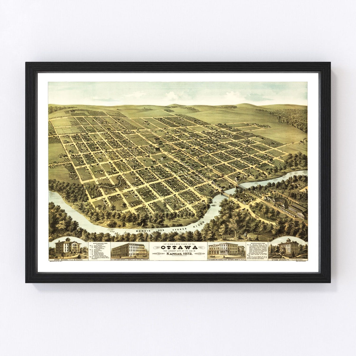 Ottawa Vintage Map 1872