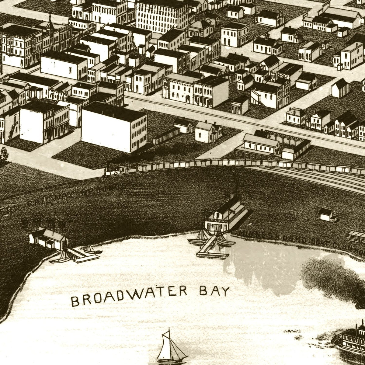 Restored historic details from the 1891 city map of Great Falls, Montana