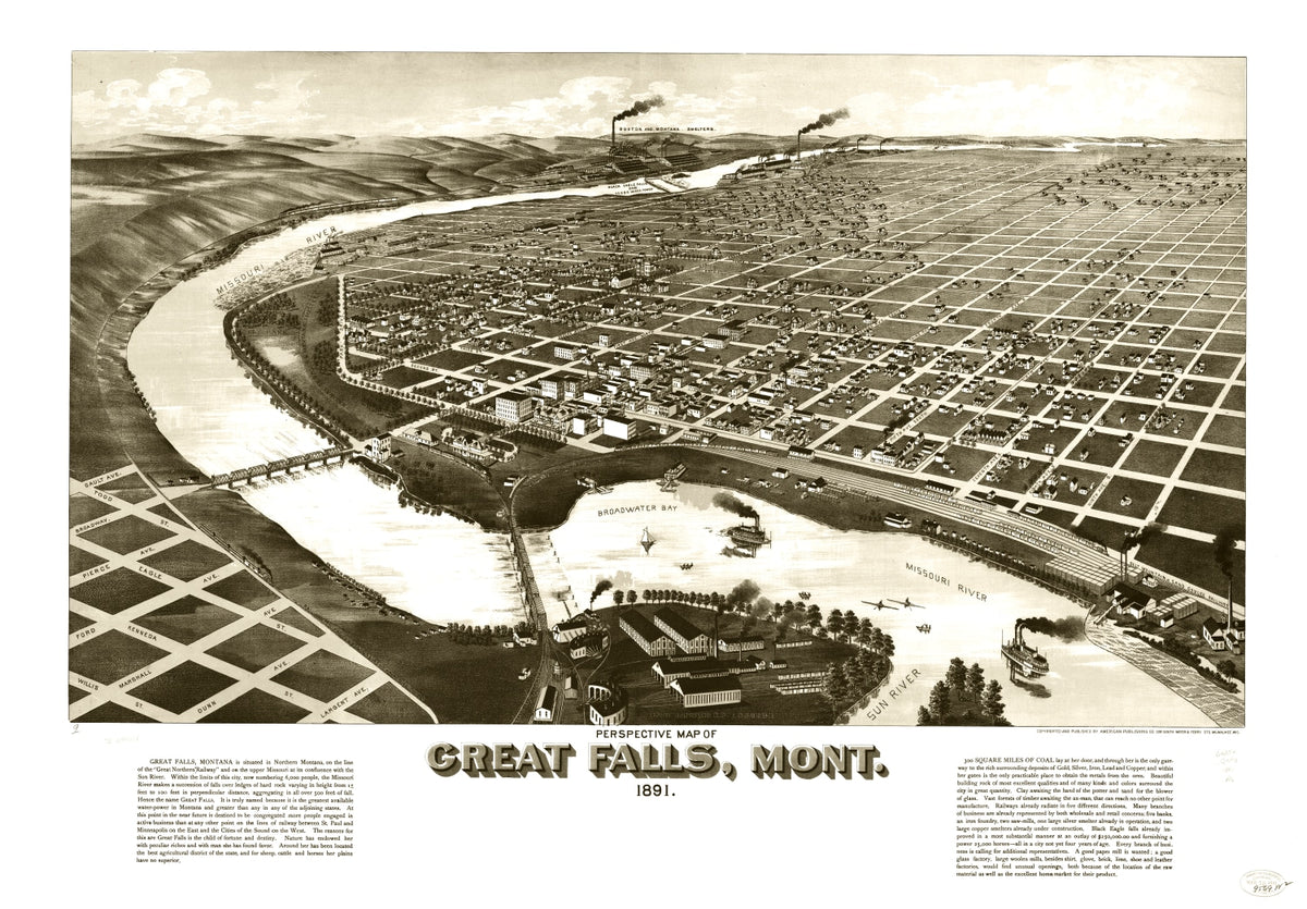 Preview of Vintage Map of Great Falls, Montana 1891