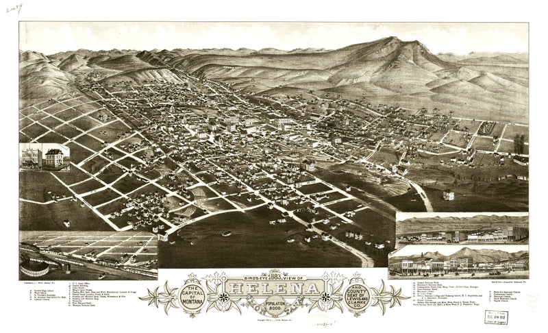 Size comparison using Vintage Map of Helena, Montana 1883