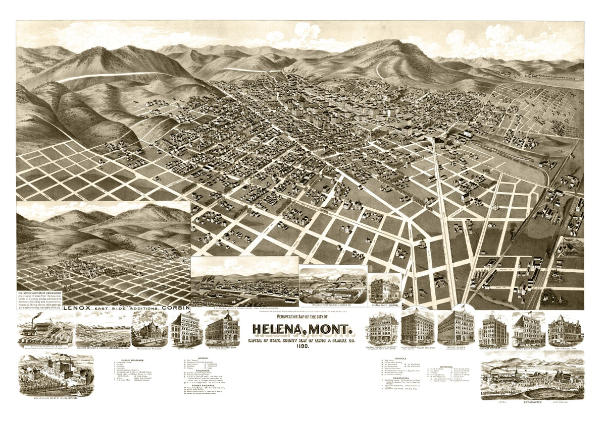Preview of Vintage Map of Helena, Montana 1890