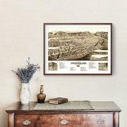 Vintage Map of Livingston, Montana 1883