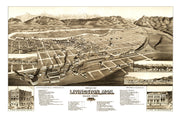 Vintage Map of Livingston, Montana 1883