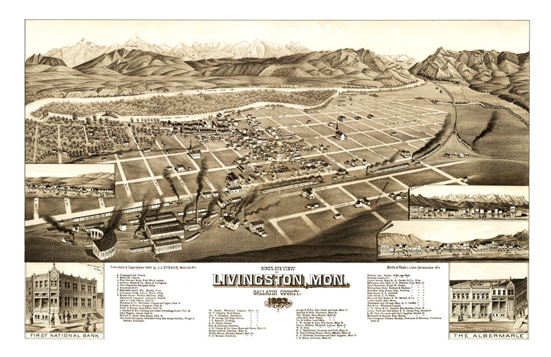 Size comparison using Vintage Map of Livingston, Montana 1883