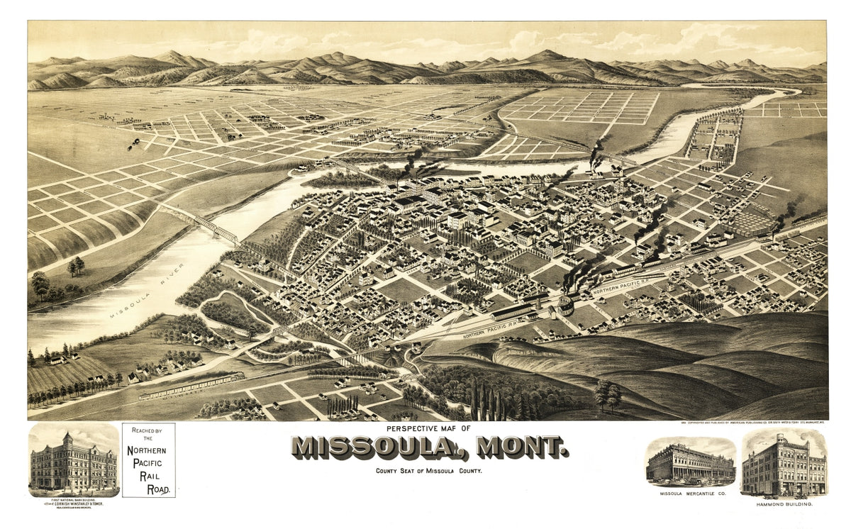 Preview of Vintage Map of Missoula, Montana 1891