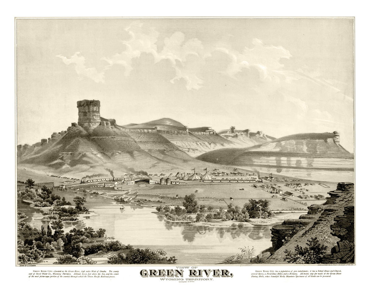 Preview of Vintage Map of Green River, Wyoming 1875