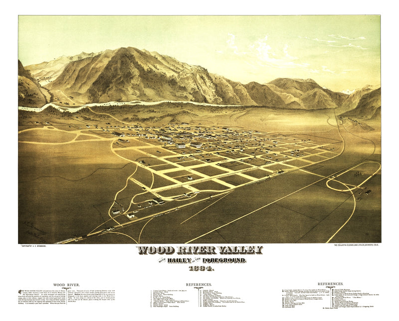 Size comparison using Vintage Map of Wood River Valley, Idaho 1884