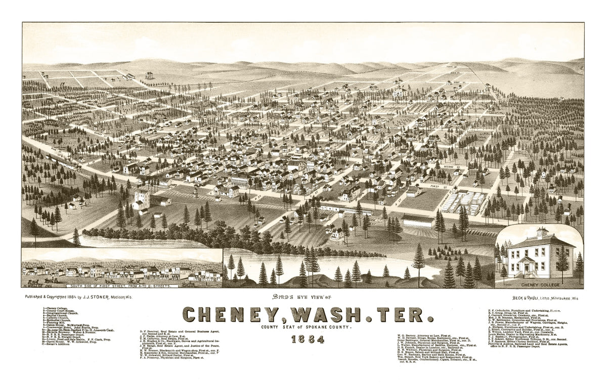 Preview of Vintage Map of Cheney, Washington 1884