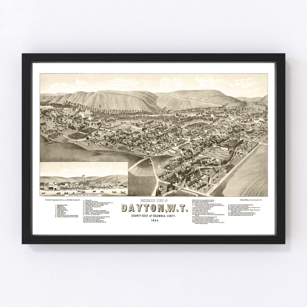 Dayton Vintage Map 1884