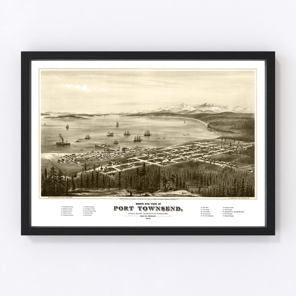 Port Townsend Vintage Map 1878