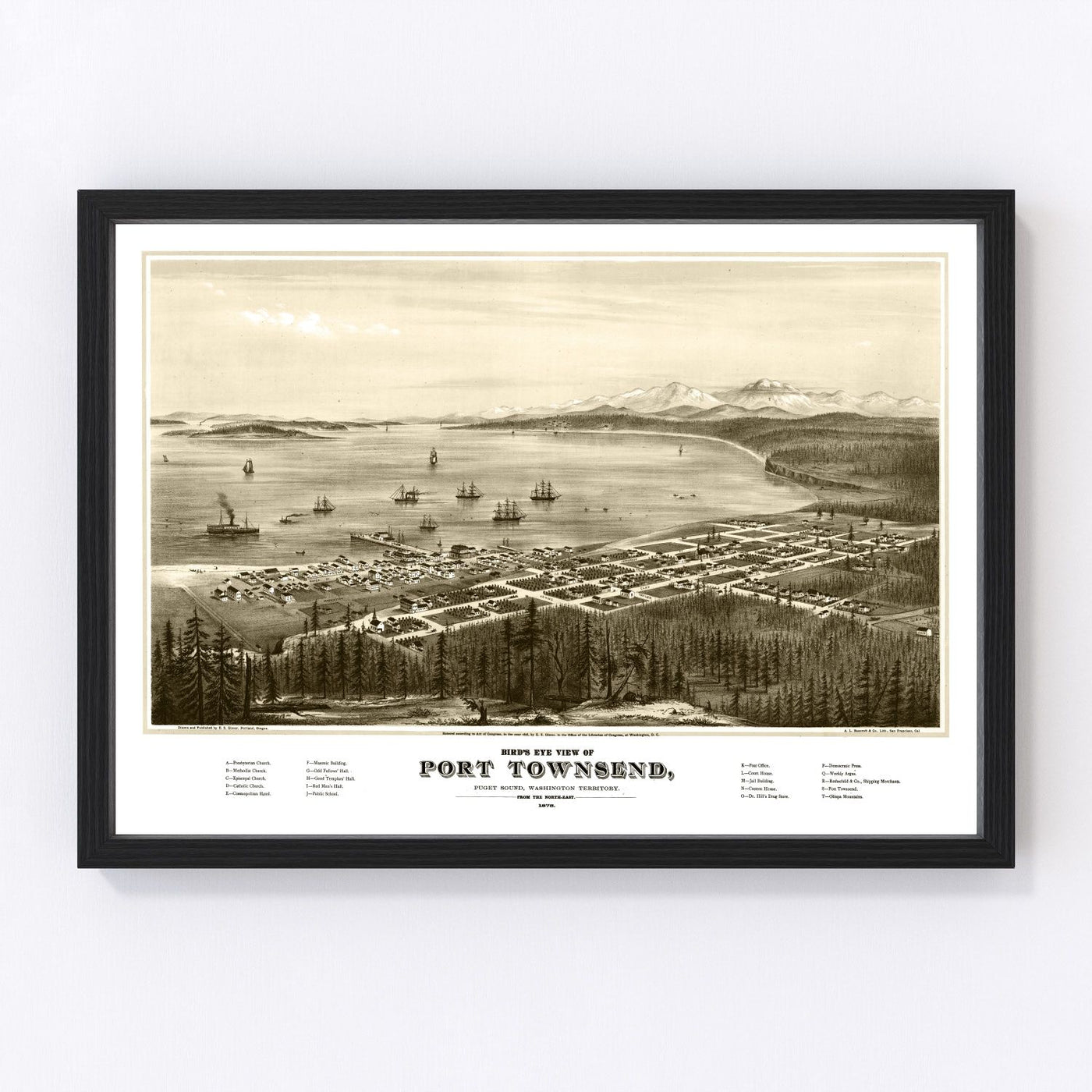 Port Townsend Vintage Map 1878