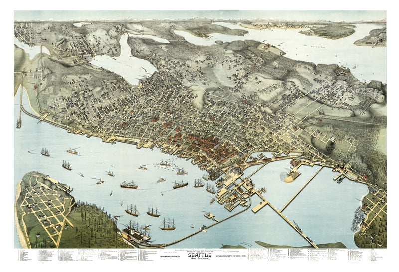 Size comparison using Vintage Map of Seattle, Washington 1891